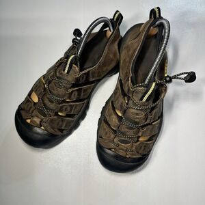 Keen Men's Brown Leather Waterproof Outdoor Hiking Sandles Closed Toe Size 11